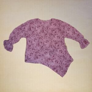 Juicy Couture, Size XXL | Asymmetrical Pink Tie Dye 3/4 Sleeve Top